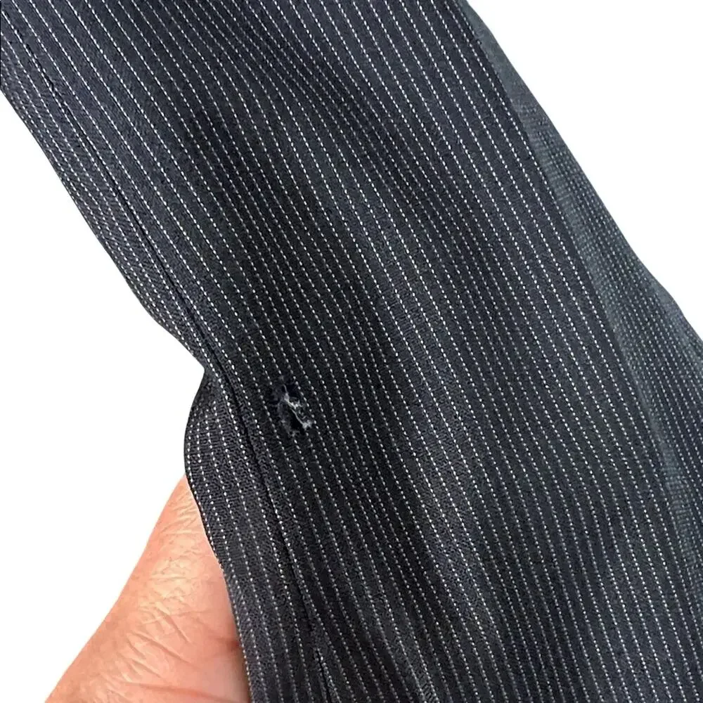 The Kooples Navy Pinstripe Blazer Music Lining Slim Fit Designer Jacket - US 38R